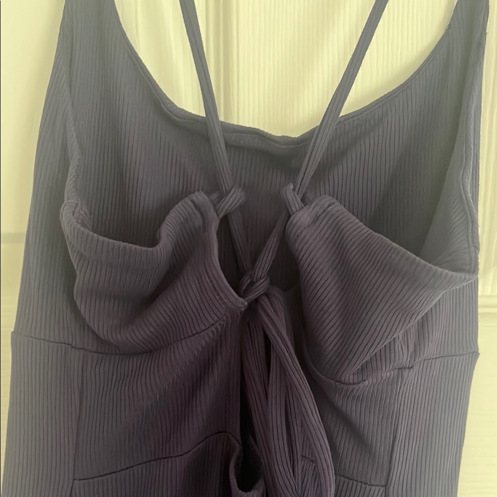 NWOT HALARA Everyday Slip Strap Bodycon Midi Chill Dress - Navy - Picture 5 of 7